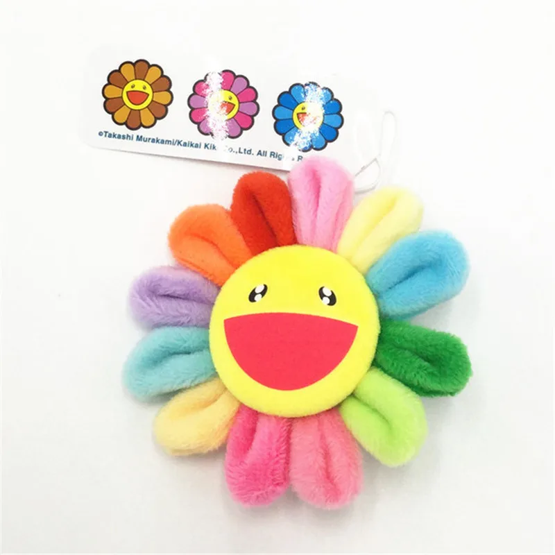 

The new 2020 Japanese lovely brooch star with colorful smiling sunflower hang small pins with plush
