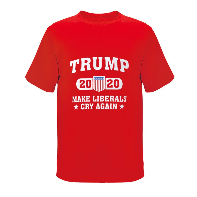 

Vintage Man Trump 2020 Make Liberals Cry Again T-Shirt Simple Short Sleeves Tops Cotton Tees Big Size T Shirts Donald Trump 2020