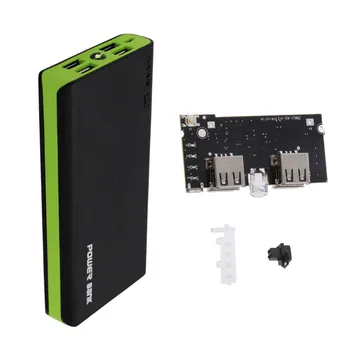 4-USB Port Power Bank Case Kit 6x18650 Battery Charger LED Bulb