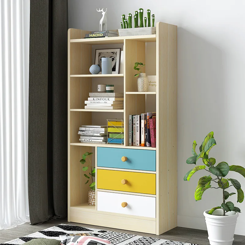 

Wholesale Simplicity Bookcase Bookshelf Combination Minimalist Modern Floor Storage Shelf Assembly for Student Creative Househol