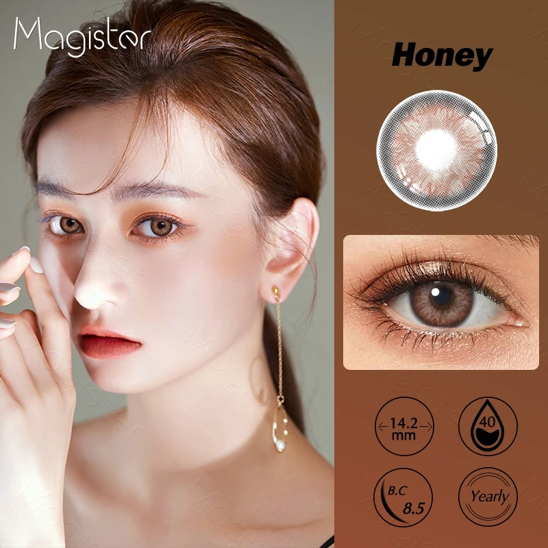 Magister-lentes de contacto de Color Natural, lentillas de colores para belleza, para ojos oscuros, sin prescripción, 1 par