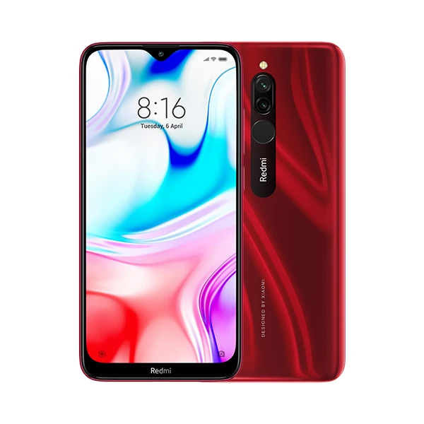 Мобильный телефон Xiaomi Redmi 8 с глобальной версией, 3 ГБ, 32 ГБ, Восьмиядерный процессор Snapdragon 439, двойная камера 12 МП, большая батарея 5000 мАч, OTA - Цвет: Red