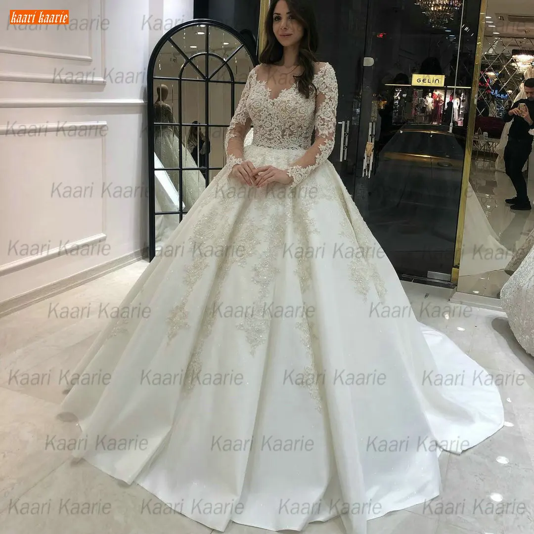 

Роскошные одежда с длинным рукавом свадебное платье со шлейфом средней длины кружева 2021 Robe De Mariée индивидуальный заказ атласные платья для невесты по индивидуальному заказу, платье для невесты