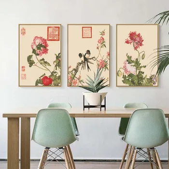 

Home Decor personality sofa background wall painting simple canvas Bedroom Chinese painters Langshining Flower