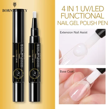 

BORN PRETTY 4 in 1 Gel Nail Polish Function Nail Gel False Nail Extension Tips Stick 3D Nail Art Decorations Base Top Coat