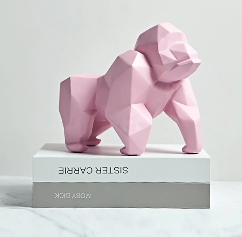 Pink Абстрактная скульптура гориллы из смолы статуя короля Конга имитация обезьяны креативный подарок домашний Декор украшение для гостиной D087 - Цвет: Pink