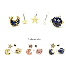 12 компл./лот модное ювелирное изделие из металла подвеска с изображением луны и звезд, серьги планета