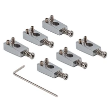 Хромированный Цвет Латунь Компенсированный гитарный мост струнные седла для электрогитара Strat набор из 6