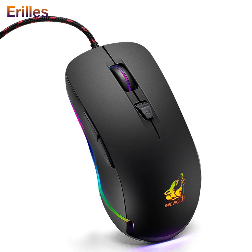

4000dpi Professional Gaming Mouse Wired RGB 7 Lights Optical Mice Laptop Computer USB Mouse Gamer Dota 2000 3000dpi Mause