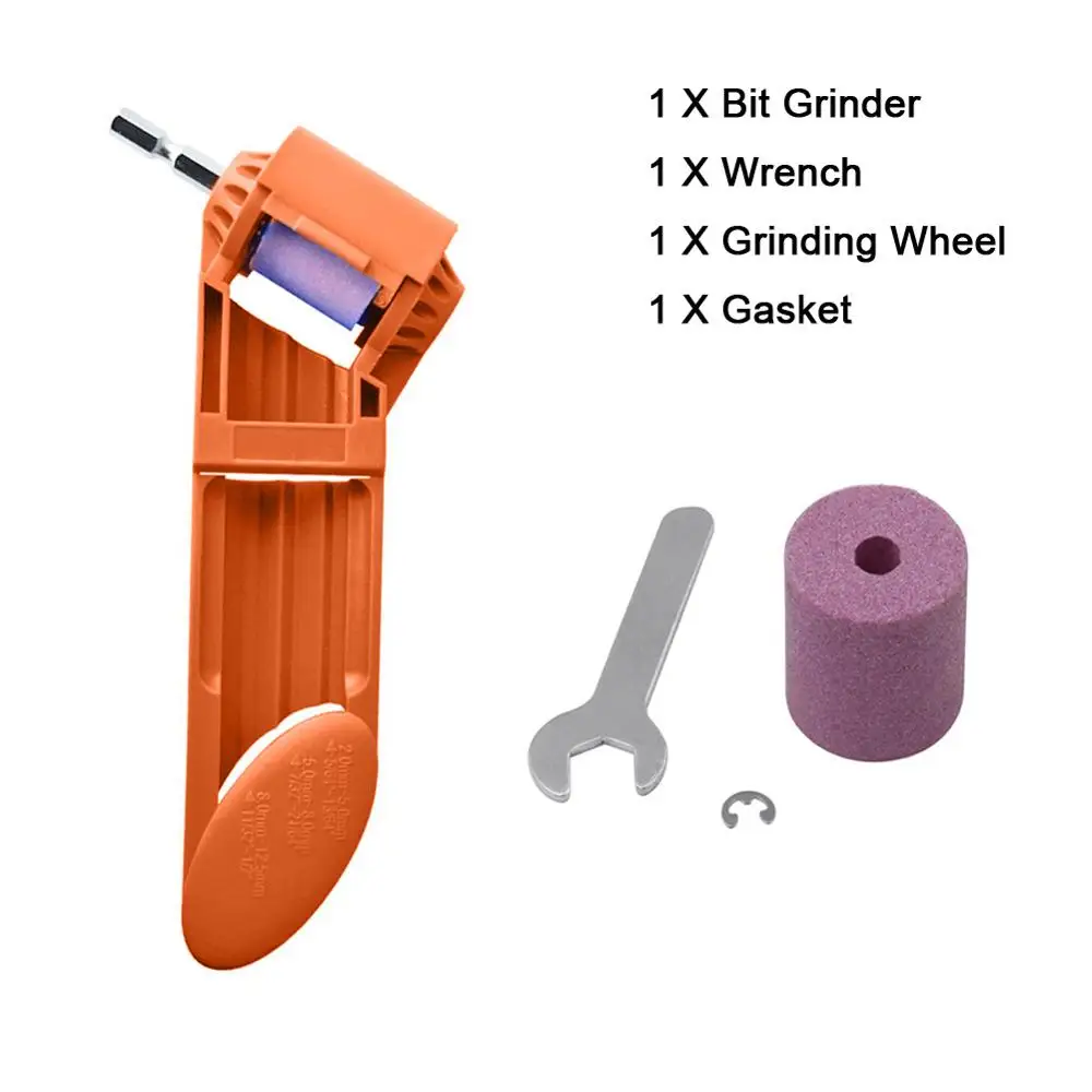 4pcs Orange 2-12,5 мм точилка для сверл портативный корундовый шлифовальный круг набор инструментов дрель полировальная шлифовальная машина колесная дрель точилка для сверл - Цвет: 4pcs Orange