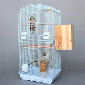 

Foldable Metal Parrot Villa Bird Cage Thrush Starling Parrot Cage Three-story Heightened Bird Building Upgraded Version 46*36*93