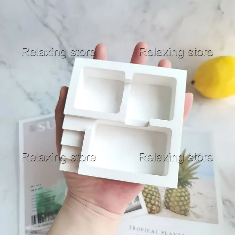 Creative Stairs Concrete Planter Silicone Flowerpot Mold Mini Succulent Plants Pot Cement Storage Container Resin Mould