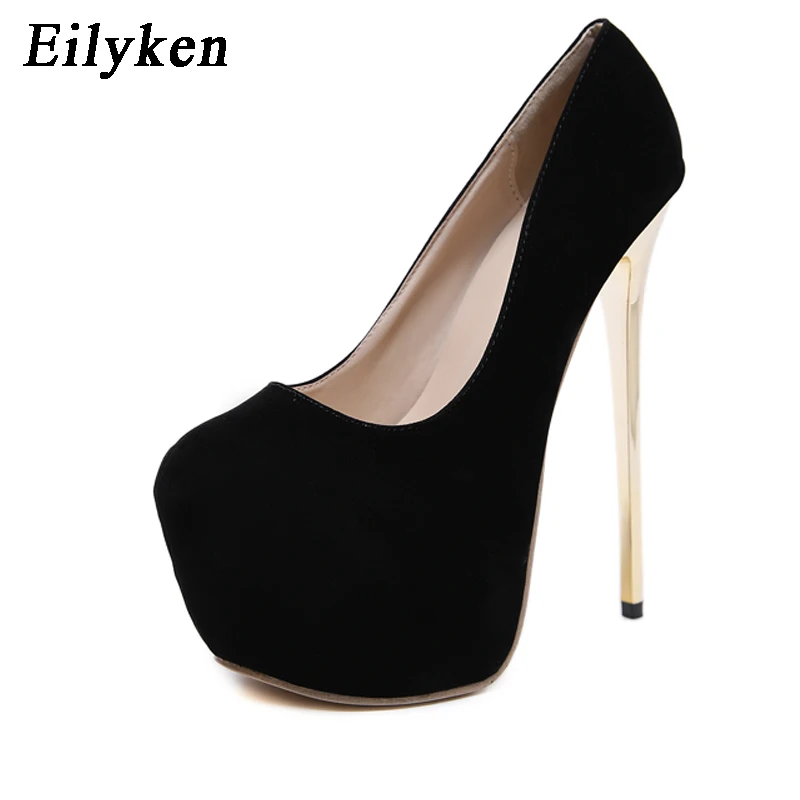 Eilyken/ г. Новые весенне-осенние модные свадебные женские туфли-лодочки с круглым носком туфли-лодочки на платформе и тонком высоком каблуке 17 см пикантная Клубная обувь для вечеринок