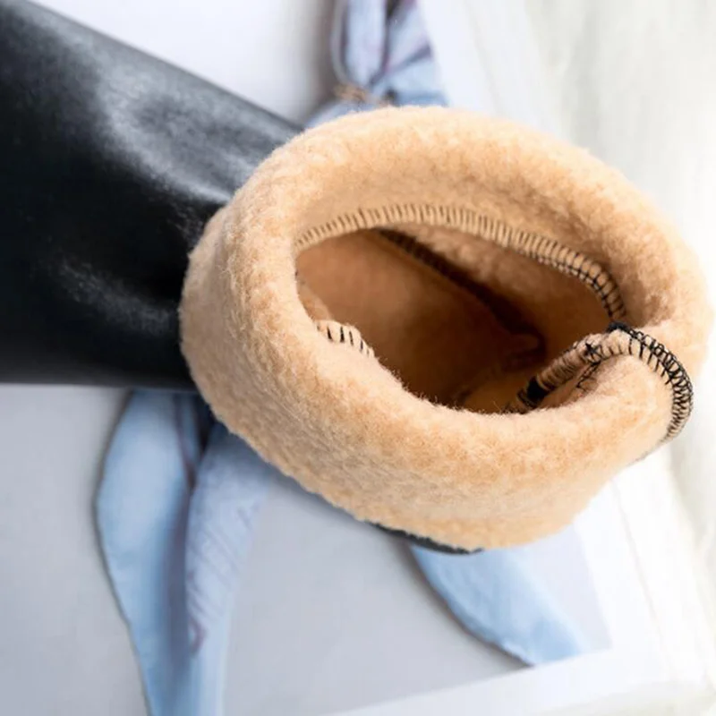 Unisex Winter Warme Leder Thermische Boot Slipper Indoor Haus Weiches Nicht-Slip Socken Weiche Non Slip Socken Für Männer frauen – Detail 7