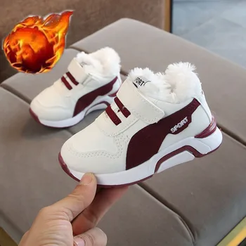 

Winter Children Plus Velvet Sports Shoes For Toddler Baby Kids Boys Girls Plush Keep Warm Sneaker Shoes 1 2 3 4 5 6 Year Old New