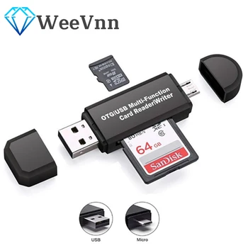 WeeVnn OTG Micro SD Card Reader USB 2.0 Card Reader 2.0 for USB Micro SD Adapter Flash Drive Smart Memory Card Reader 1