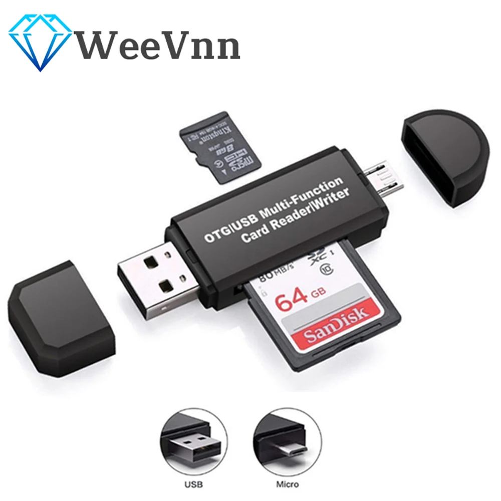 WeeVnn OTG Micro SD Card Reader USB 2.0 for Adapter Flash Drive Smart Memory | Компьютеры и офис