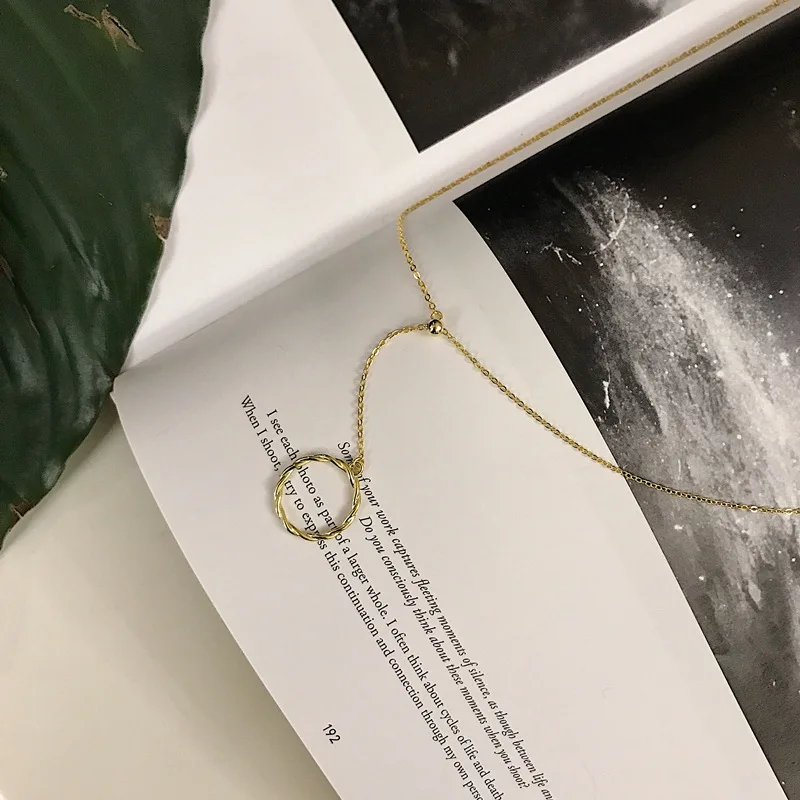 Leouerry 925 Sterling Silver Creative Garland Pendant Necklaces for Women Flower Hoop Necklace Minimalist Silver 925 Jewelry
