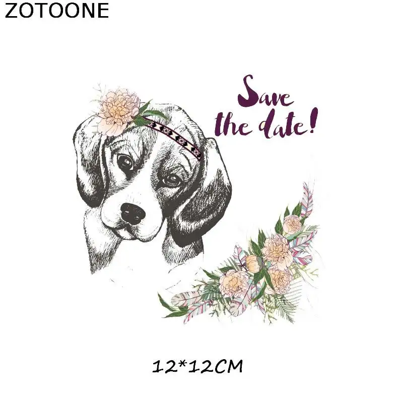 432 ZOTOONE милая собака мультфильм Железная на патч для детей наклейка на одежду DIY животных Тепловая аппликация передачи для футболки с принтом G - Цвет: 432