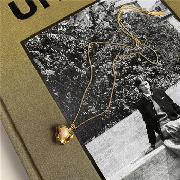 

RUIYI Real 925 Sterling Silver Women Gold Flower Pearl Charm Necklace Simple Girls Chic Chokers Lovers Fine Jewelry Necklaces