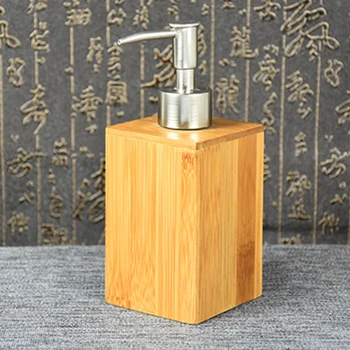 

Natural Bamboo Bathroom Soap Dispenser For Restaurant Hotel Lotion Bathroom Liquid Soap Dispenser Shampoo Dispensing Bottle