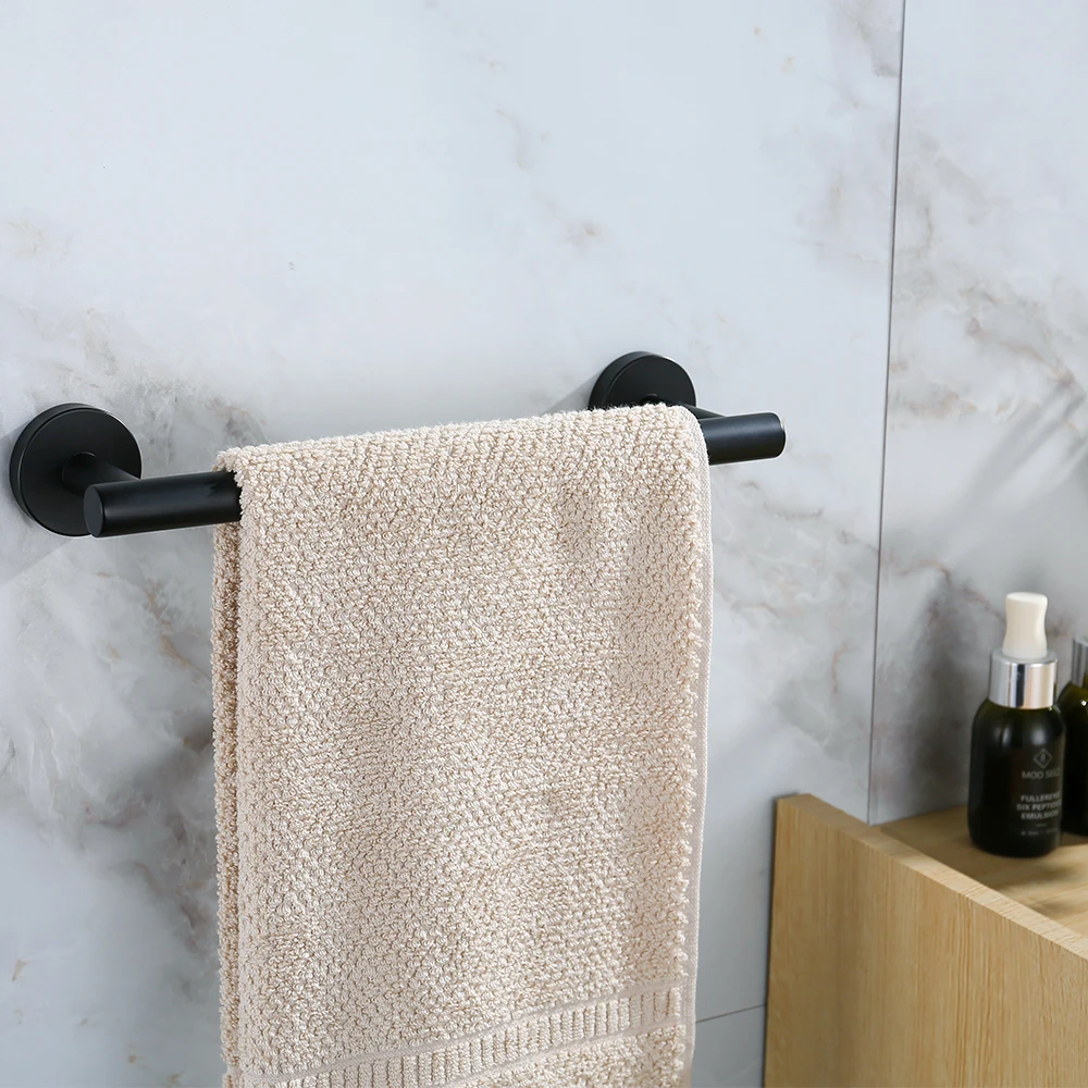 Towel Bar Набор аксессуаров для ванной комнаты, черный крючок для халата, вешалка для полотенец, рок-бар, полка для салфеток, держатель для бумаги, аксессуары для ванной комнаты - Цвет: Towel Bar