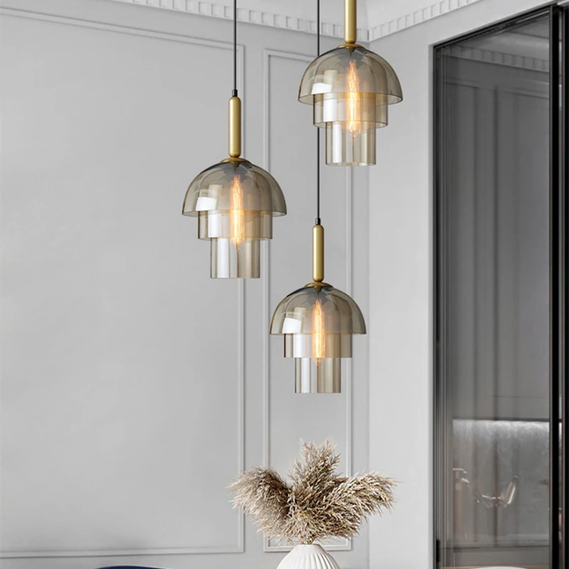 

Modern Vintage LED Glass Pendant Lamp Restaurant Living Room Coffee Shop Nordic Industrial Style Decor Hanging Light Fixtures