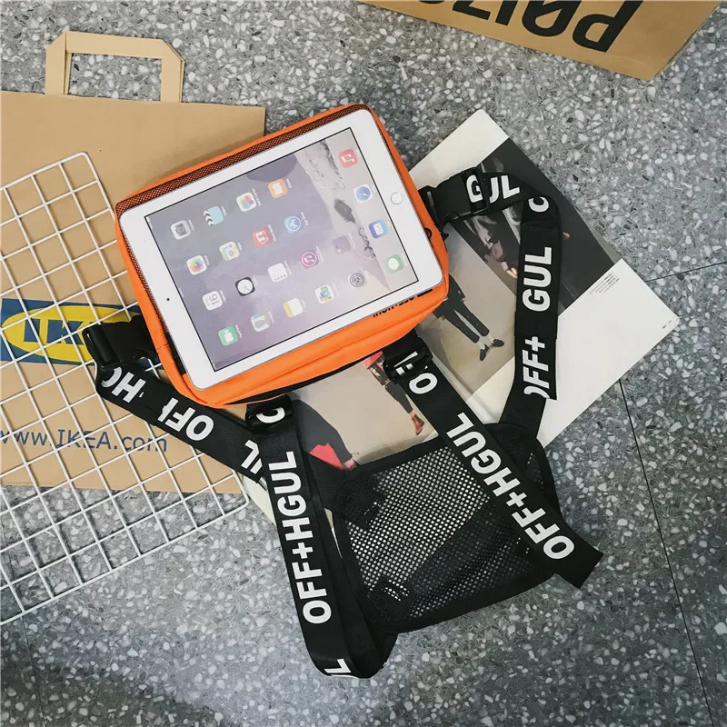  Streetwear Men Bag Tactical Vest Hip Hop Style Crossbody Chest Bags Packs for Women 2019 Fashion Pu - 4000084001932