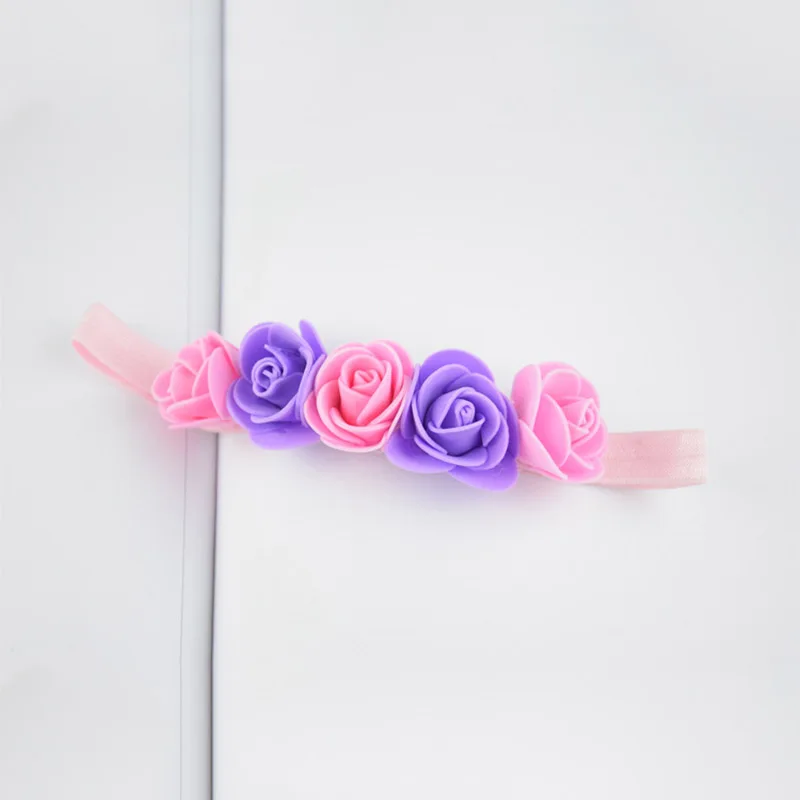 Яркие цвета для детей ясельного возраста милый DIY цветок ребенок девочка ручной работы 1 шт. фото инструменты новорожденный Эластичный регулируемый Прекрасный 5 цветов