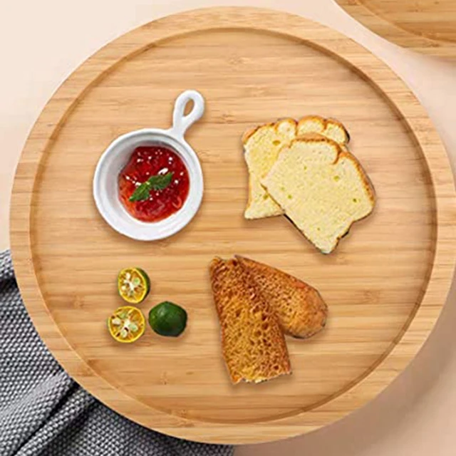 12 Inch Diameter Bamboo Lazy Susan Turntable for Kitchen Spice Bottle - Image 6