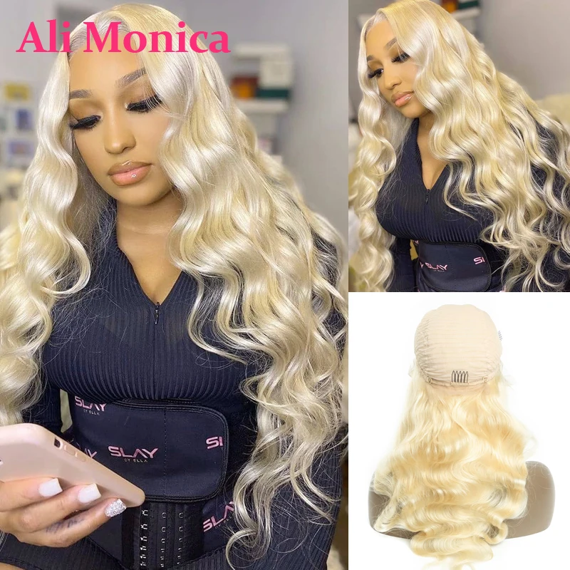 Body Wave 613 Blonde Lace Front Human Hair Wig Brazilian 30 32 Inch Preplucked 4x4 Closure 13x6 13x4 Lace Frontal Wigs for Women