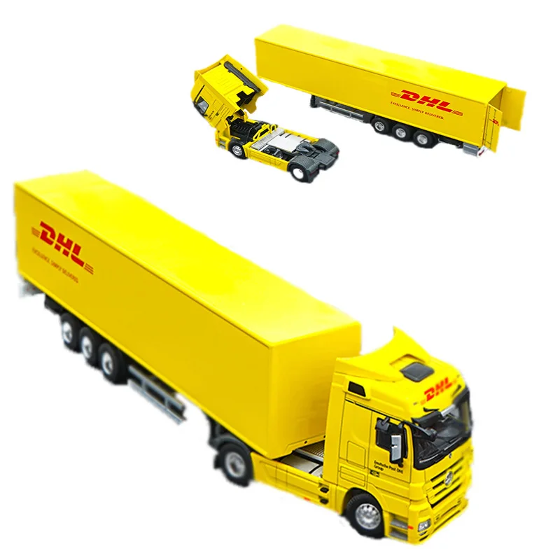 

1/50 Scale Container Truck DHL Sinotrans Dun Howe High Simulation Metal Alloy Container Truck Model Children's Toy Gift Collect