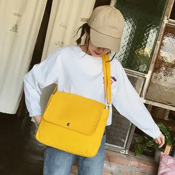 

Women Bag Canvas Shoulder Bag Large Capacity Cloth Handbag Tote Female Crossbody Messenger Bags Ladies Simple Bolsos Women Bag