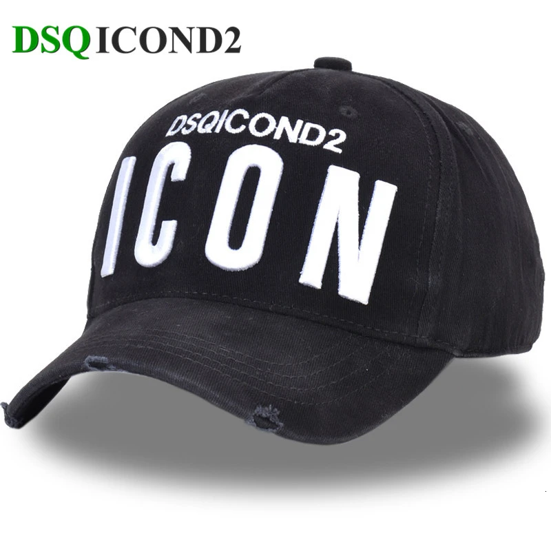 ICON cap DSQ брендовая мужская бейсбольная Кепка черная хлопковая кепка Casquette Homme хип-хоп рэпер Кепка Регулируемая уличная бейсбольная кепка