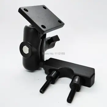 

Motorcycle Bicycle Handlebar Aluminum Alloy Bracket Mount with Standard AMPs Hole Pattern and 6 CM Socket Arm for GPS Navigator
