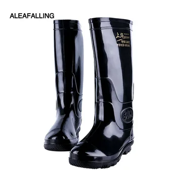 

Aleafalling Tall Rain Boots Men's Kitchen Fshing Waterproof Labor Protection Waterproof Shoes Non-slip Rubber Boots Water Boots