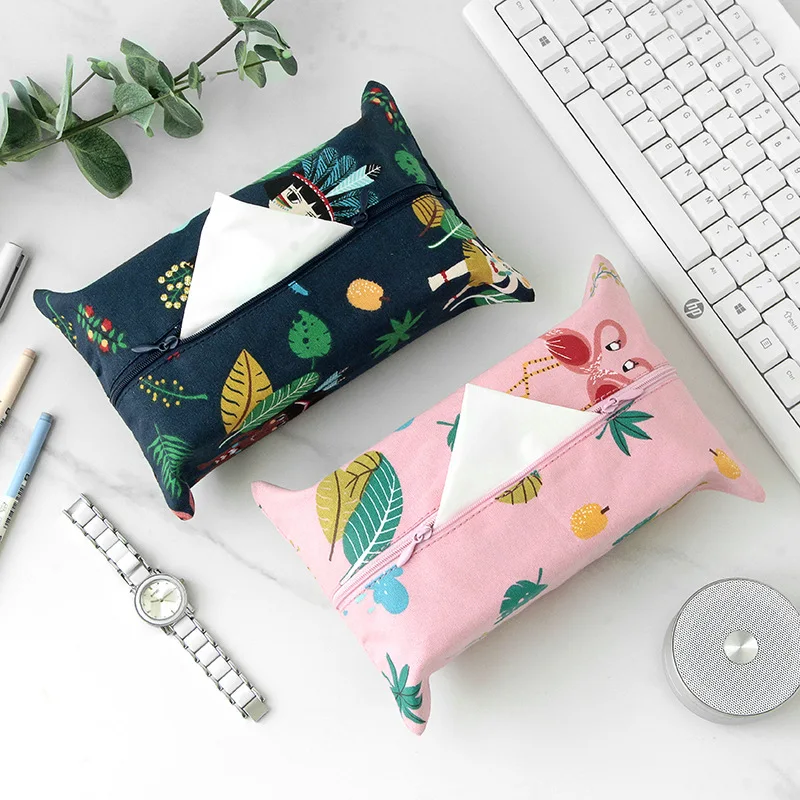 

yan qi Cotton Linen Tissue Cover zhi jin dai Paper Bag Fabric Car Mounted Tissue Bag Tissue Box Paper Extraction Box Tissue Bag