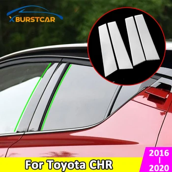 

Xburstcar for Toyota C-HR CHR 2016 - 2020 4Pcs Stainless Steel Car Window Column Protection Cover Windows Sequins Trim