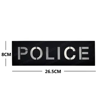 

LIBERWOOD Large Patch POLICE IR infrared REFLECTIVE Uniform PATCH 3"X 10.4" Law Enforcement SWAT IFF BADGE Tactical Applique