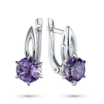 

Earrings made of silver with amethyst