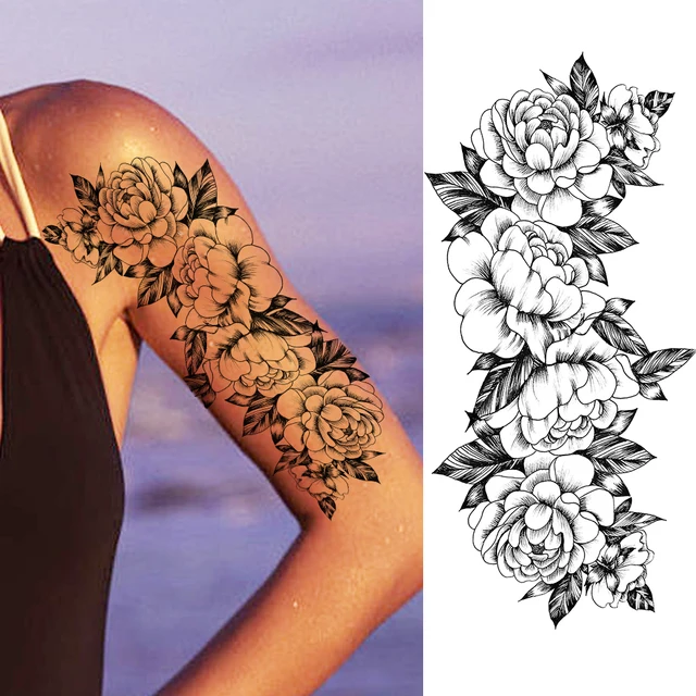 Fake Flower Rose Temporary Tattoos Women Body Art Large Arm Peony Flora Waterproof Tattoo Stickers For Lady Girls Temporary Tattoos Aliexpress Fake Flower Rose Temporary Tattoos Women Body Art Large Arm Peony Flora Waterproof Tattoo Stickers For Lady Girls Temporary Tattoos Aliexpress