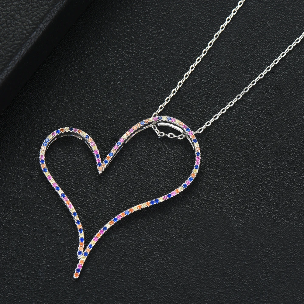 Skup Missvikki Fashion romantyczne serce łańcuszek z wisiorem naszyjnik biżuteria dla kobiet dziewczyna ślubna dla nowożeńców pełna błyszcząca CZ 2019 romantyczny prezent