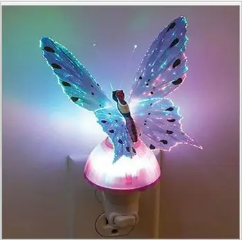 

EU/US Plug Light-Operated 7colors Changed Butterfly Led Flash Night Lights Lamp Bedroom Beside Decoration Table Lamps