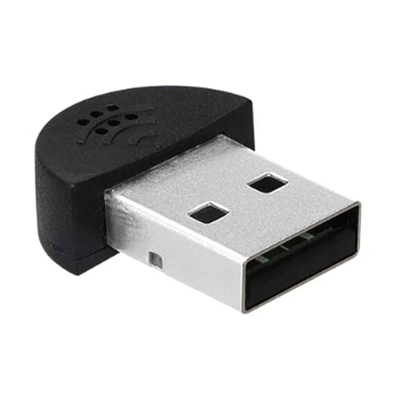 Мини USB 2,0 Микрофон Портативный Студийный, для речи микрофон аудио адаптер драйвер бесплатно для ноутбука/ПК/MSN/Skype - Цвет: Черный