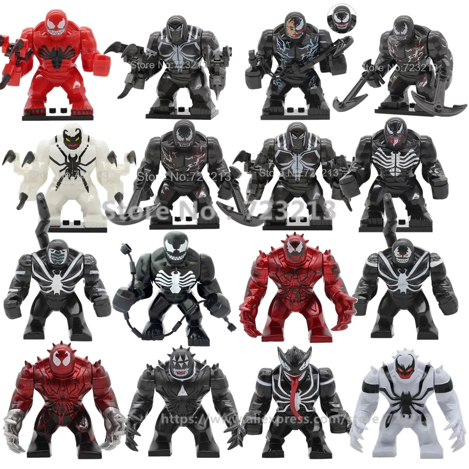 

Venom 7cm Big Single Sale Figure Anti-Venom Carnage Wolverine Marvel Super Heroes Building Blocks Bricks Model Toys for Children