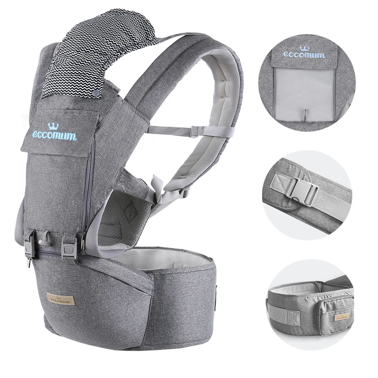 Portabebés ergonómico, portabebés multifunción, herramienta de asiento de cadera, portabebés, mochila de envoltura, equipo de actividades para bebé de 4 a 36 meses