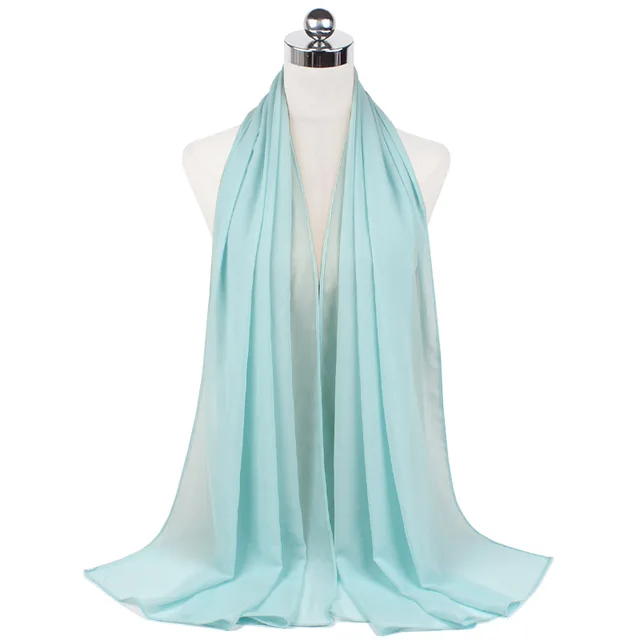 High Quality Good Stitching Stitch Plain Premium Heavy Chiffon Hijab Scarf Malaysian Women's Scarves Hijabs Long Shawl Shawls 6