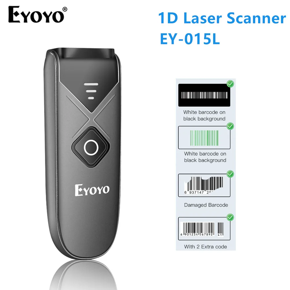 Eyoyo EY-015 Mini Bluetooth Barcode Scanner for sale online 