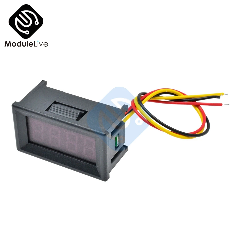 0.36 inch 0.36'' Mini Digital Voltmeter Volt Voltage Meter LED Panel Electric Voltage Tester 3 Wires 12V 24V 48V DC 0-100V 4 Bit