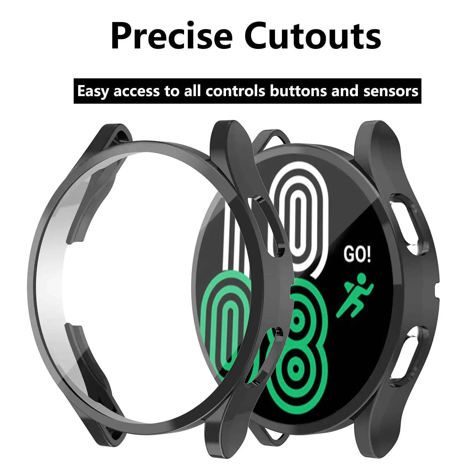Case for samsung Galaxy watch 4 40mm 44mm classic 46mm 42mm TPU Plated all-around Screen protector cover bumper Accessories